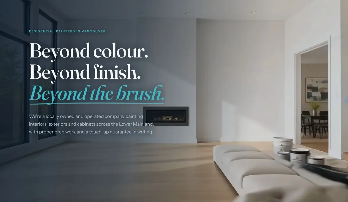 Animation frame: the painted room with the sofa moving back in