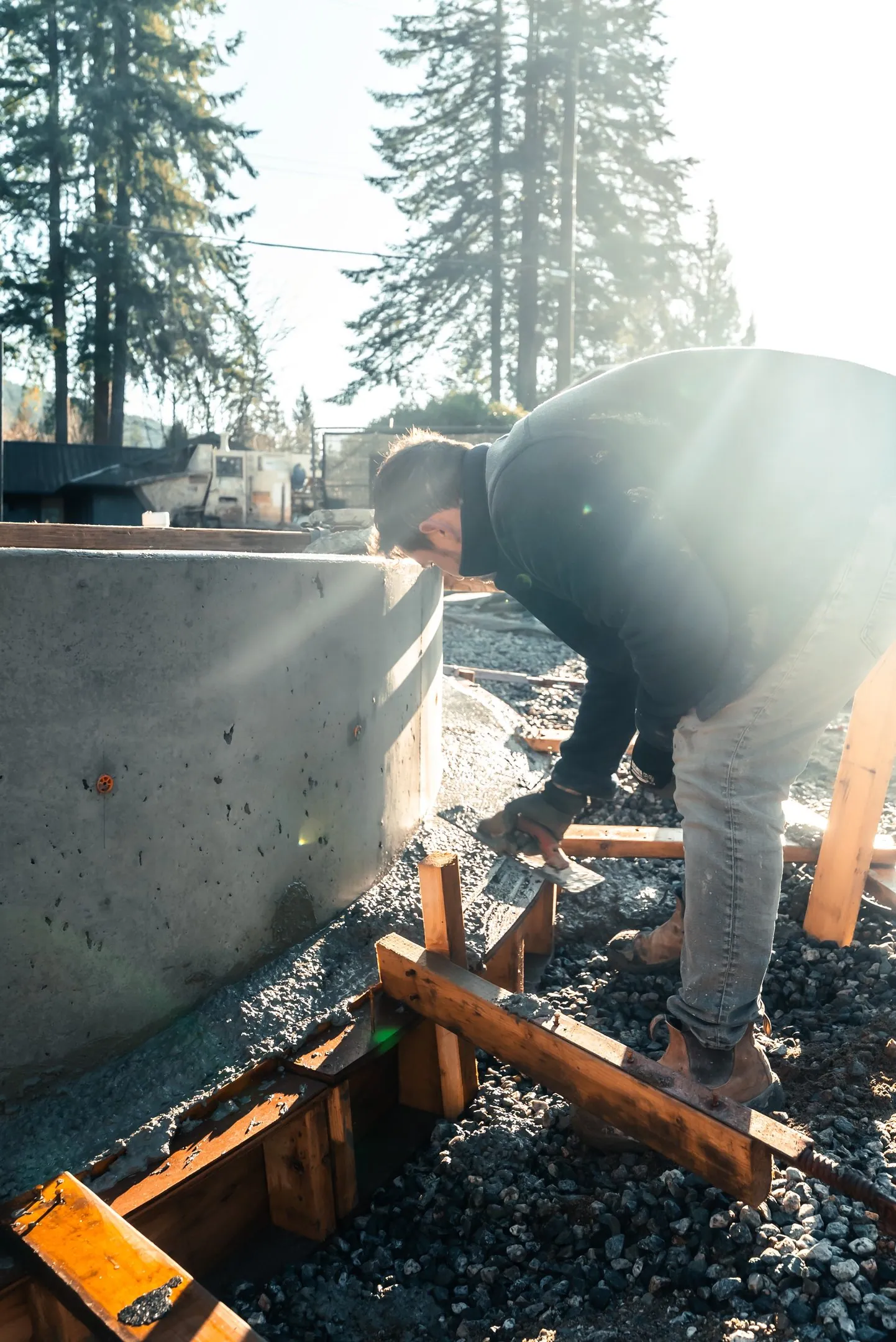 Concrete worker setting forms