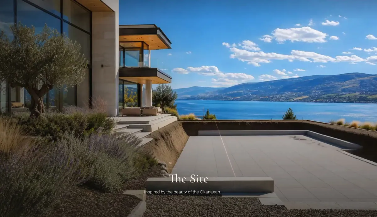 Animation frame: the site laid out with a concrete deck