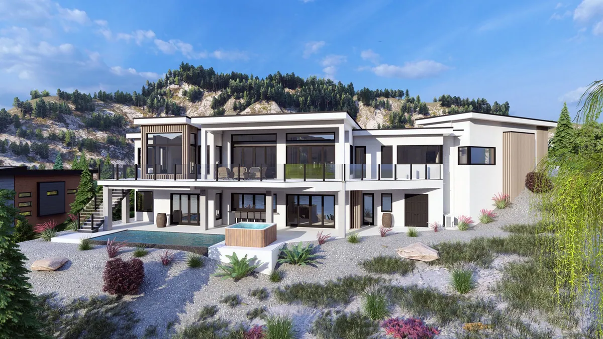Modern hillside home